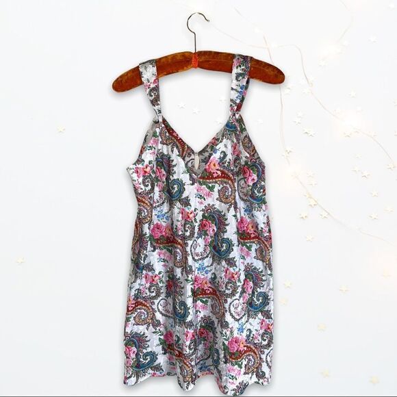 VTG (M/L) Erika Taylor Intimates Paisley Colorful Chemise - Picture 5 of 7